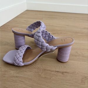 Lilac Braided Block Heel Sandals - Women's